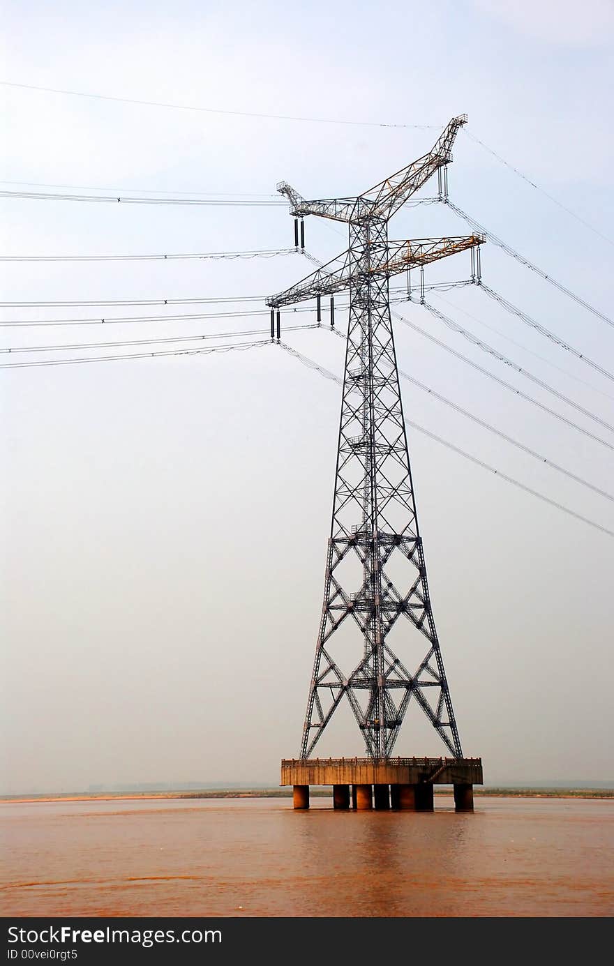 A pylon over the yellow river