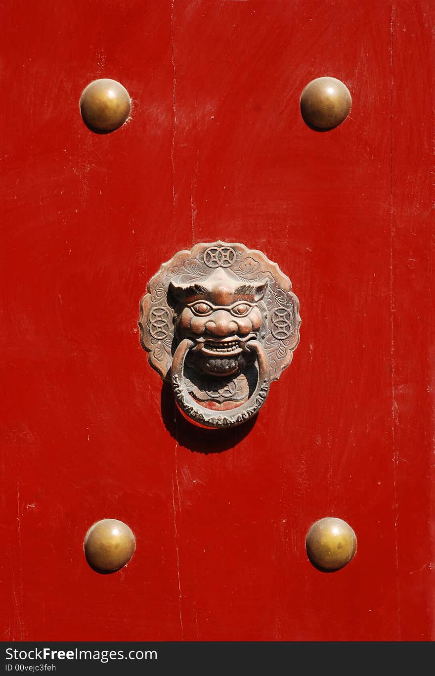 The chinese wood door