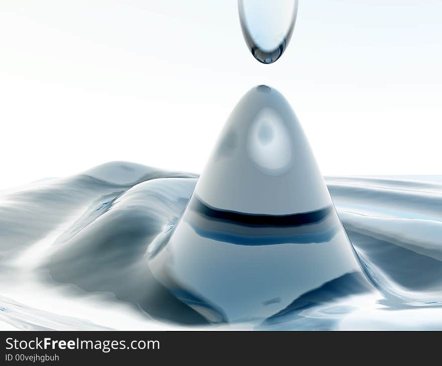 A computer created image of a water splash. A computer created image of a water splash.