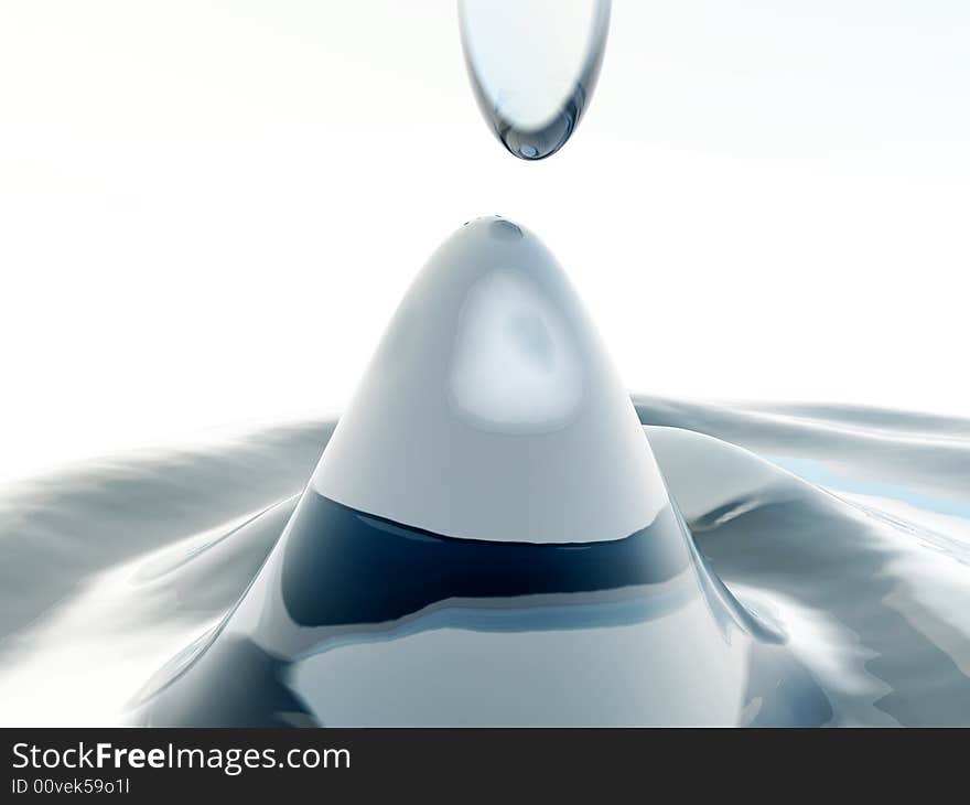 A computer created image of a water splash. A computer created image of a water splash.