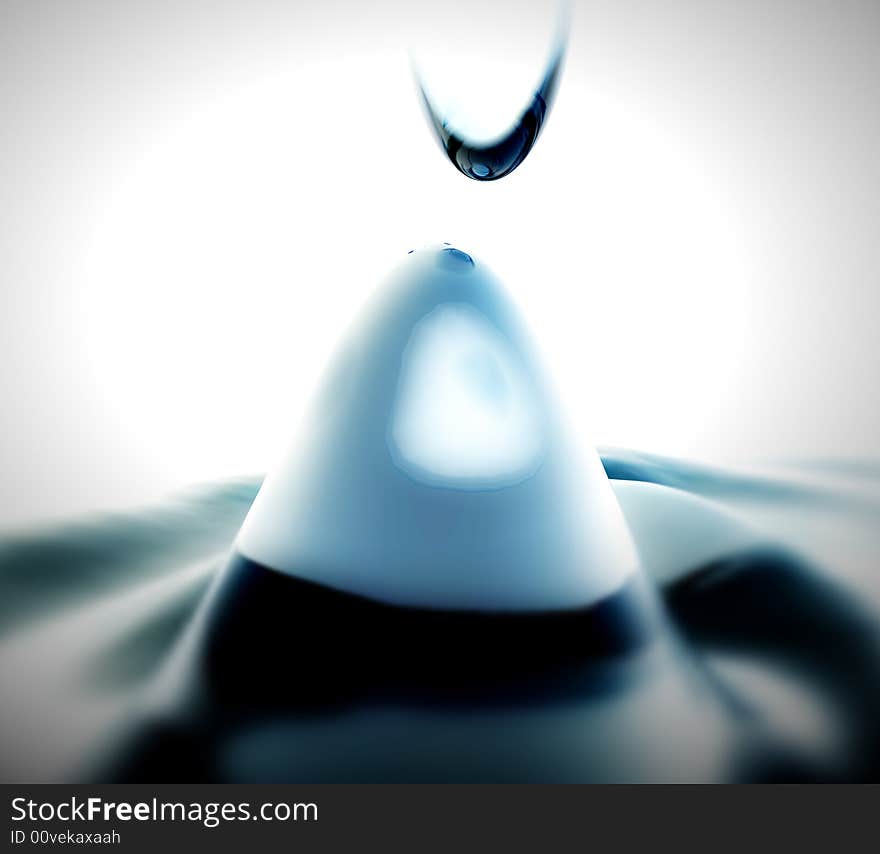 A computer created image of a water splash. A computer created image of a water splash.