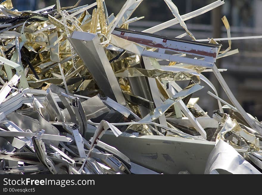 Light metal garbage at the recycling ground. Light metal garbage at the recycling ground