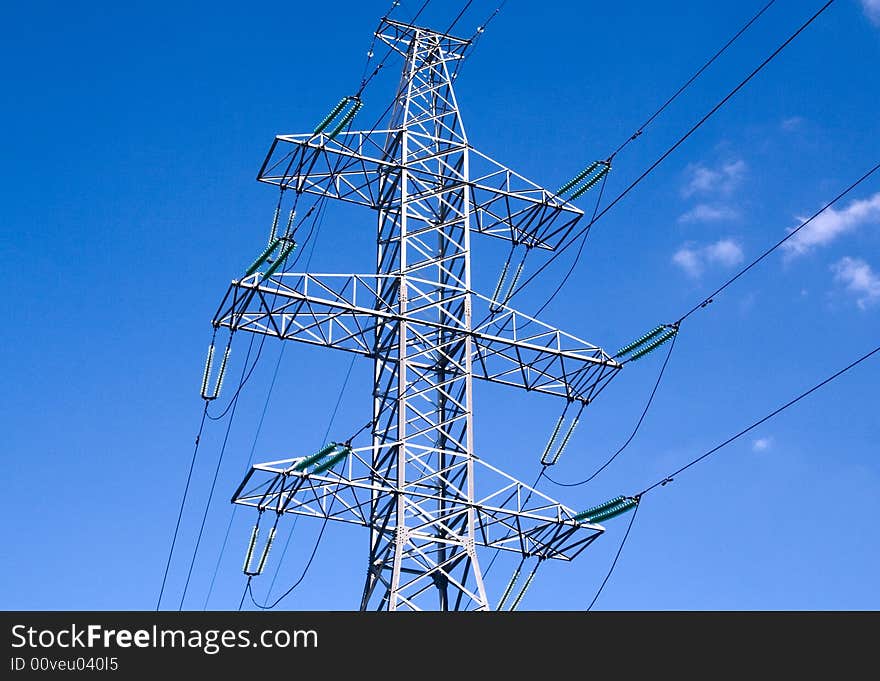 Power transmission tower carrying electricity from different parts of country