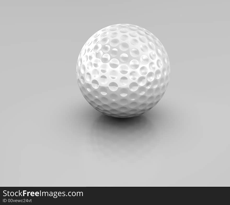 Golf ball silver isolated on white background