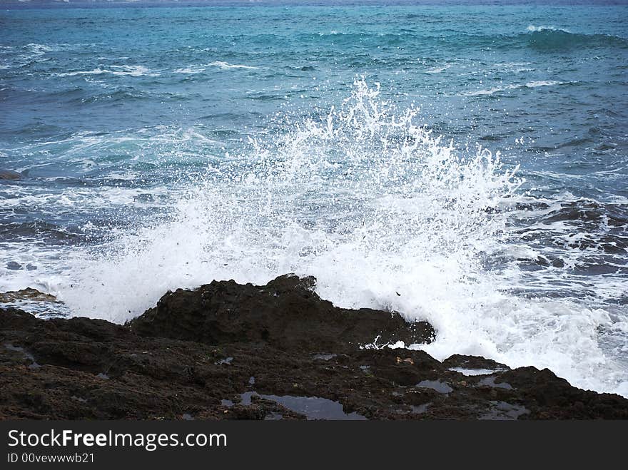 Beautiful view of the waves in Palma de Majorca. Beautiful view of the waves in Palma de Majorca