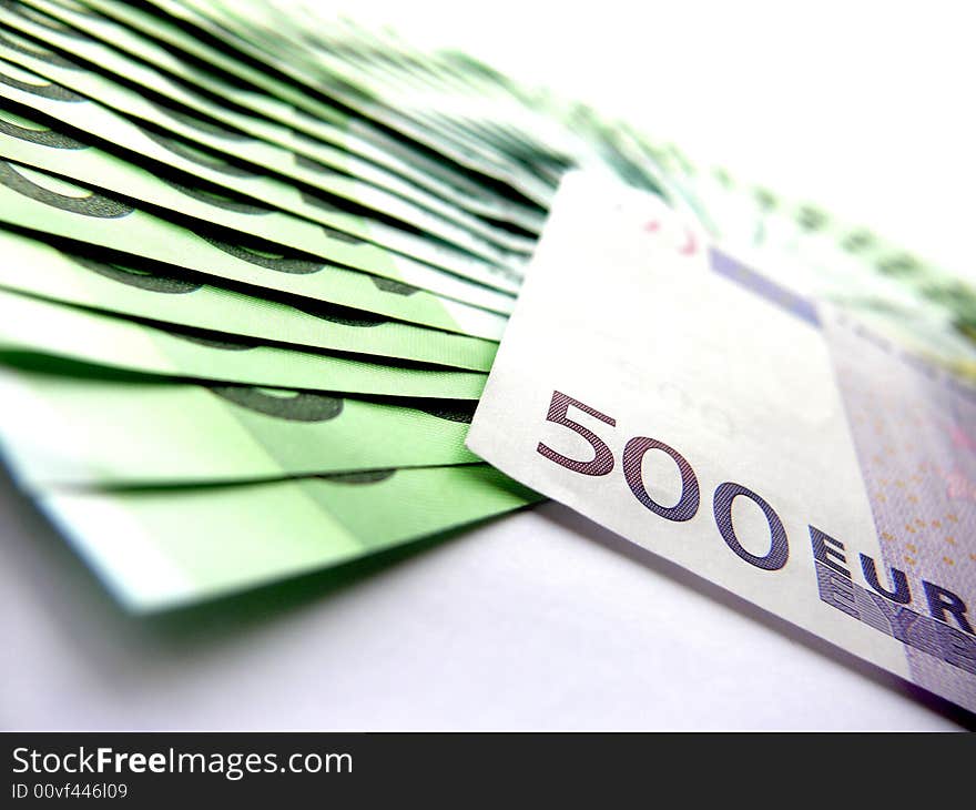 Banknotes face value 100 and 500 euro. Banknotes face value 100 and 500 euro