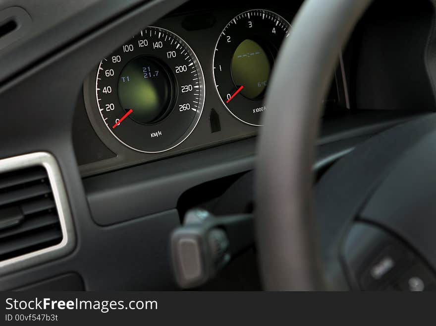 Control panel of the modern new car