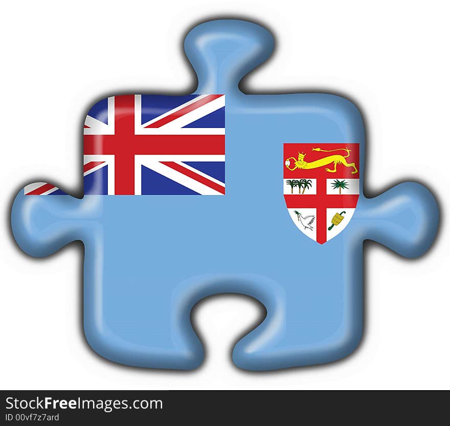 Fiji Button Flag Puzzle Shape