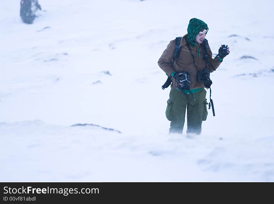 Photographer in winter