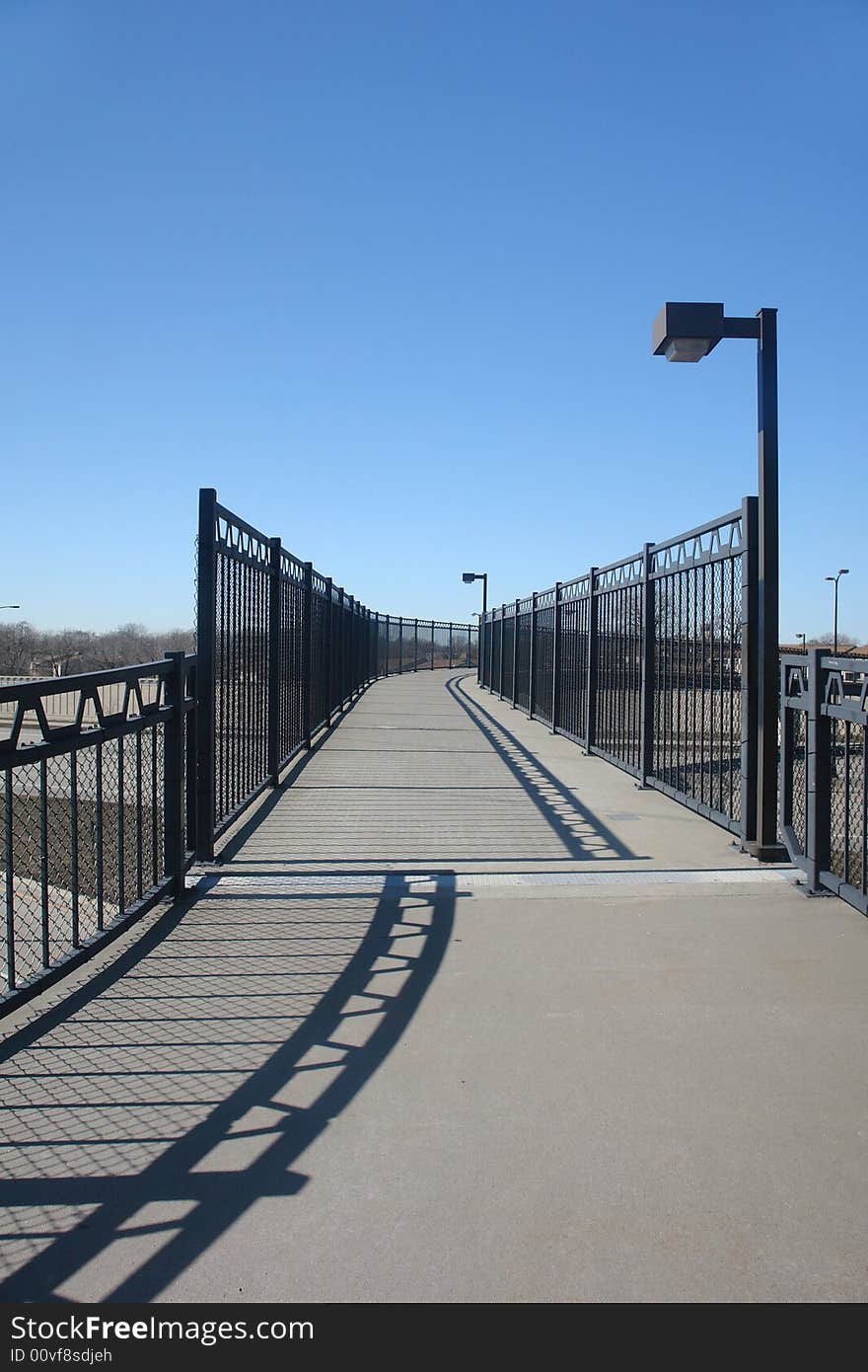 Footbridge with shadows