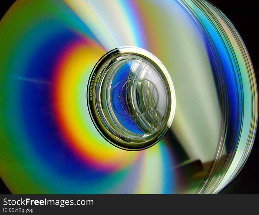 Bright and colorful aligned CD’s