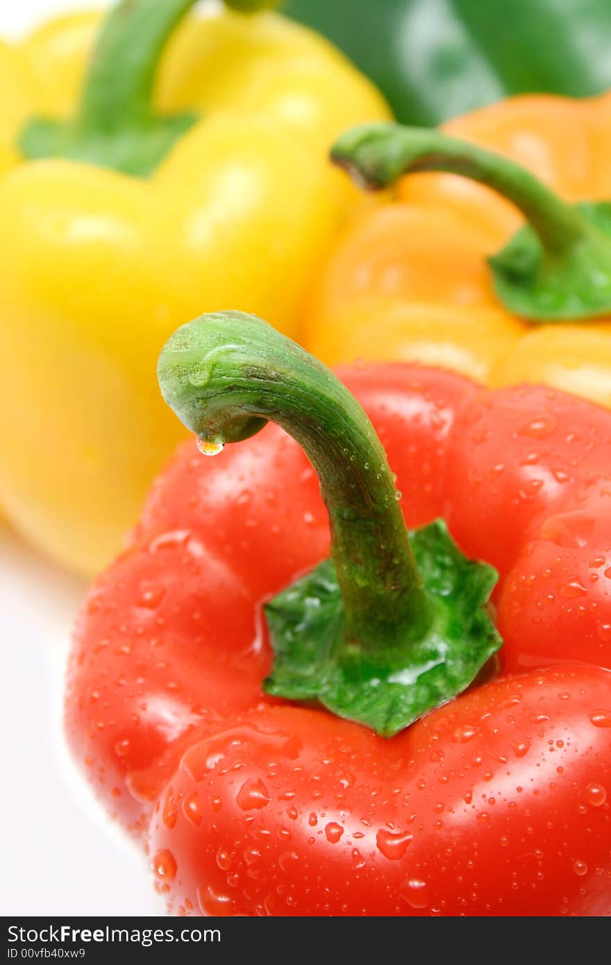 Fresh Bell peppers isolated on white