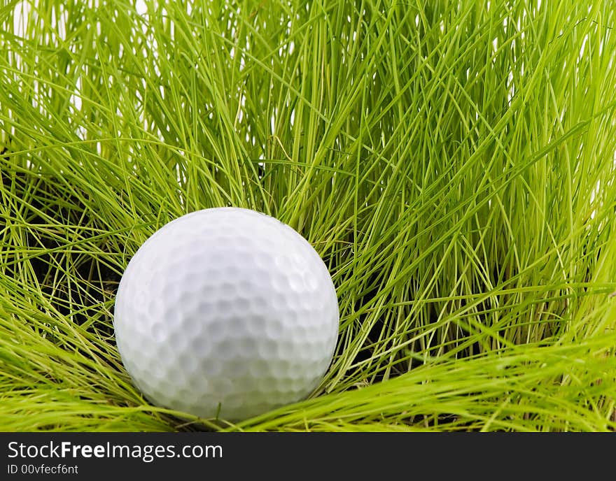 Golf ball in tall grass. Golf ball in tall grass