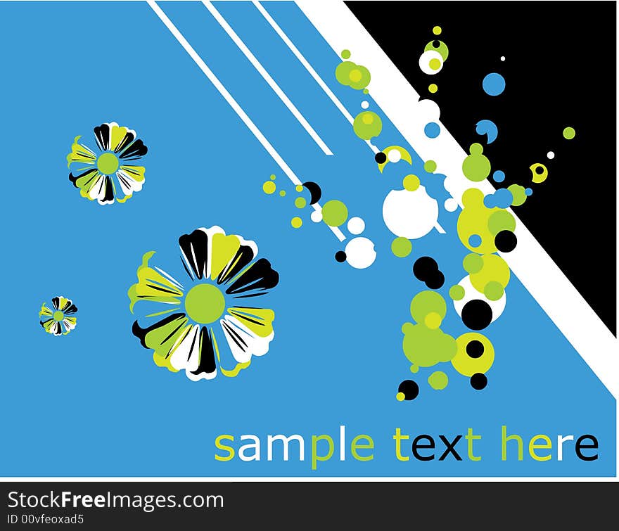 Vector illustration with dots and flowers. Vector illustration with dots and flowers