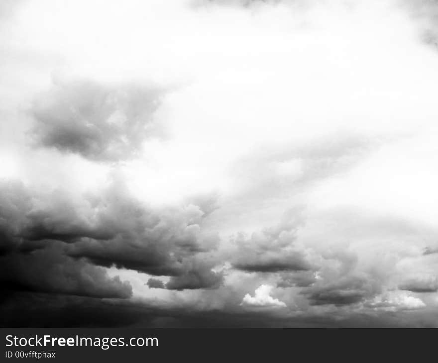 Black and white Stormy Clouds, Cloudscape. Black and white Stormy Clouds, Cloudscape.