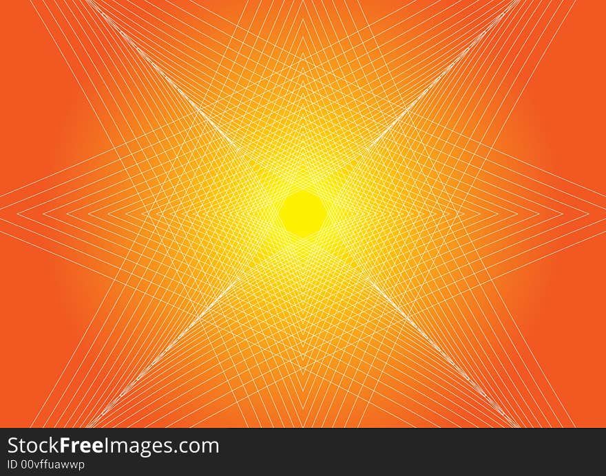Illustration of Line Effect with Orange Background