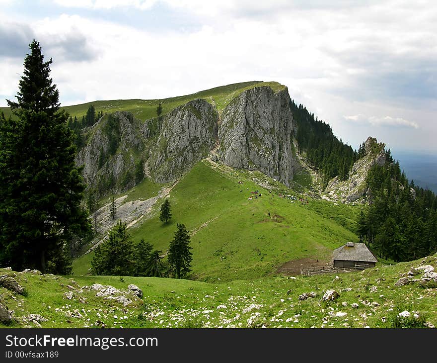 Mountain fault in limestone bridge of Buila. Mountain fault in limestone bridge of Buila