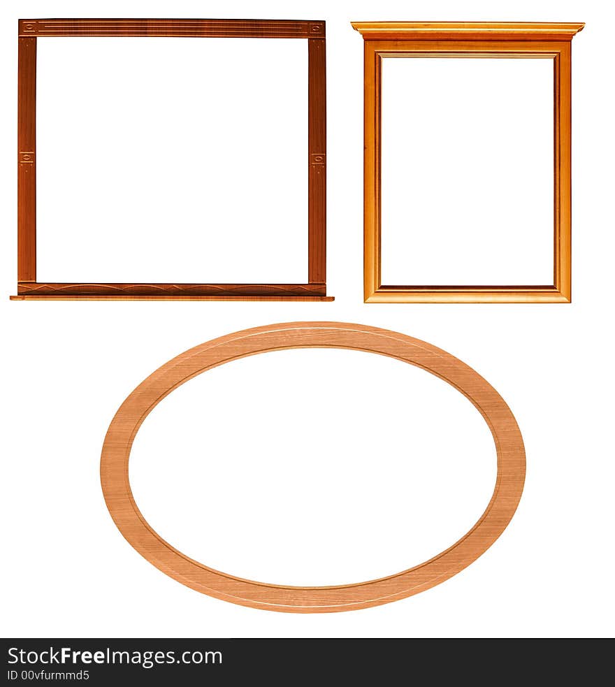 An image of three wooden frames