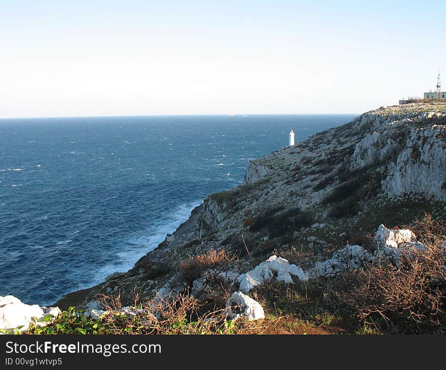 Steep cliff and sea