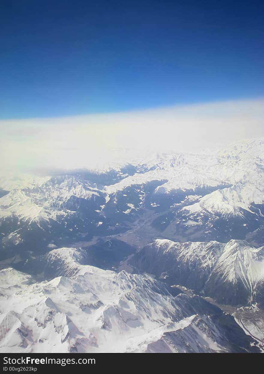 Vision from the mountains of the Alps in Austria