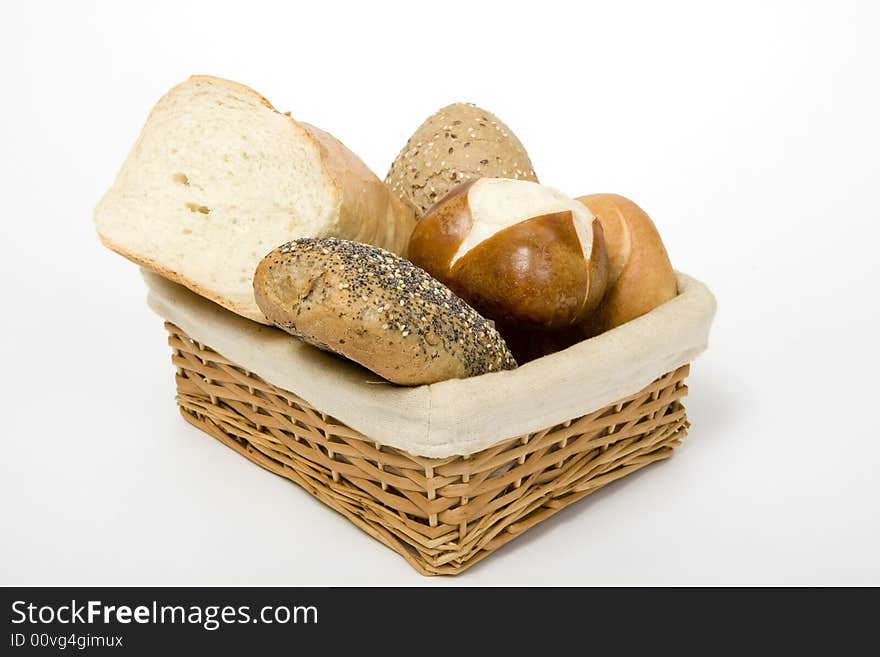 Breakfast with bread and other pastries on the table