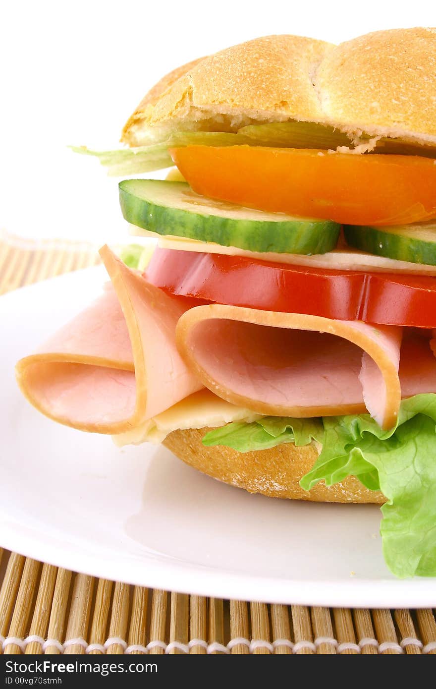 Healthy sandwich with fresh salad