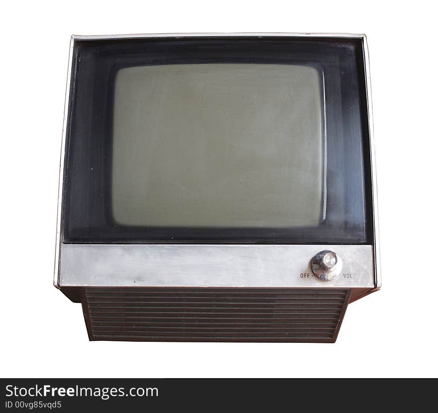 An old television with static on screen. An old television with static on screen