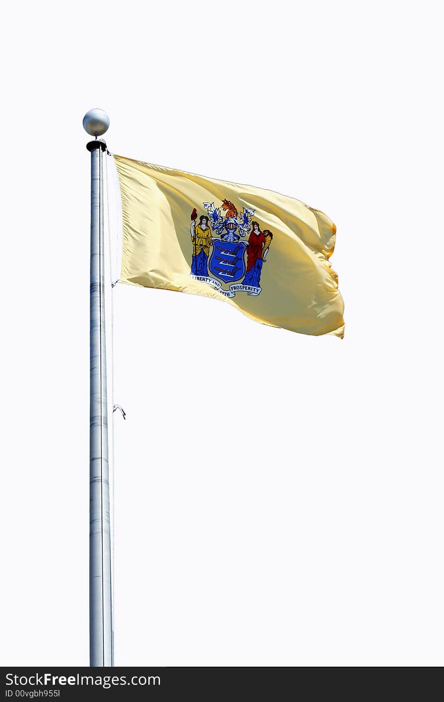 Isolated New Jersey state flag on white