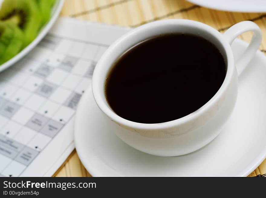 Coffee with crossword.