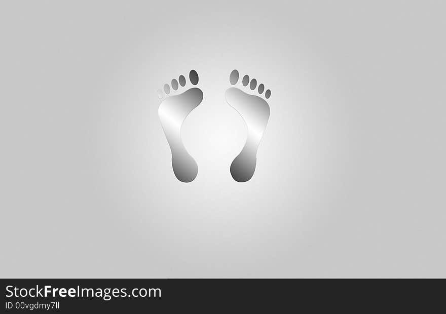 Little footprint on gray background