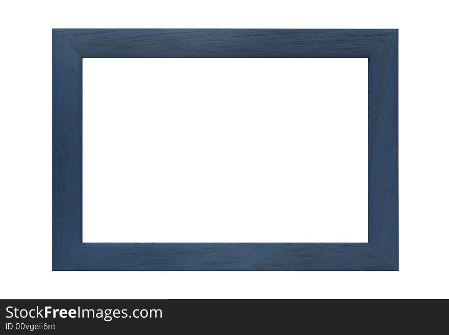 Colored wooden frame on white background