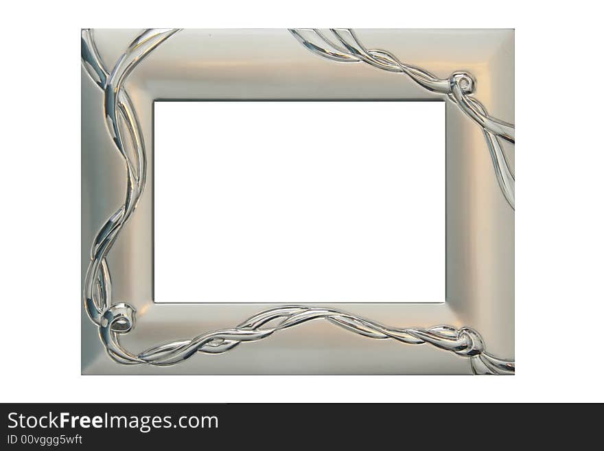 Silver frame on white background