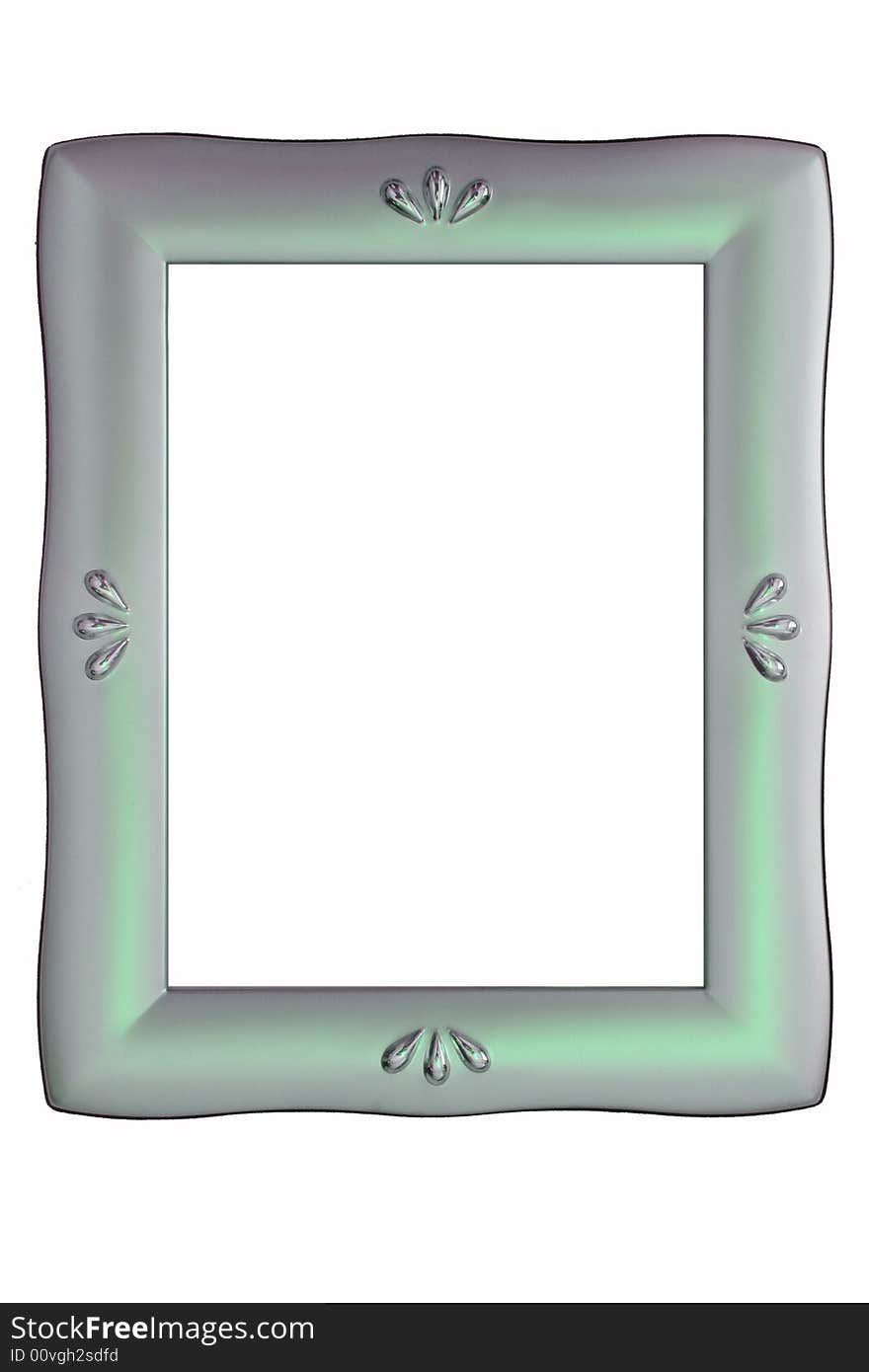 Silver frame on white background