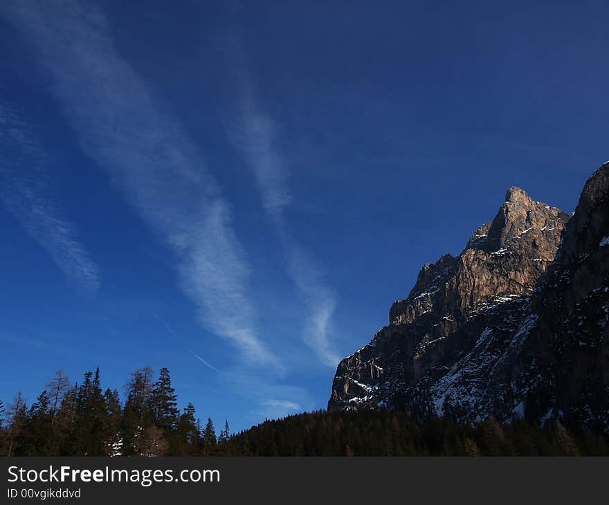 Beautiful sky blue of mountain in Italy. Beautiful sky blue of mountain in Italy