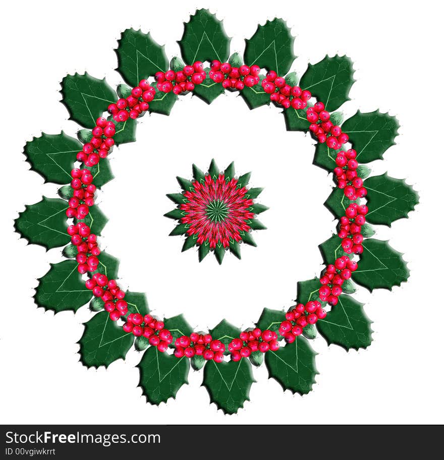 Original Holly wreath, and christmas star center