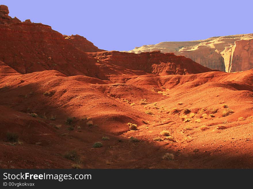 Sunlight And Shadow In The Desert