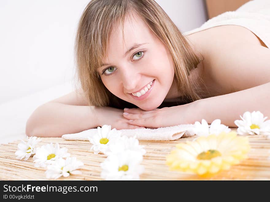 Woman taking spa treatment