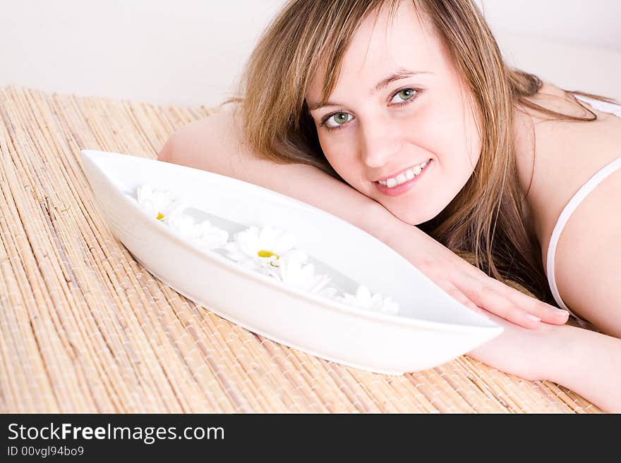 Woman taking spa treatment