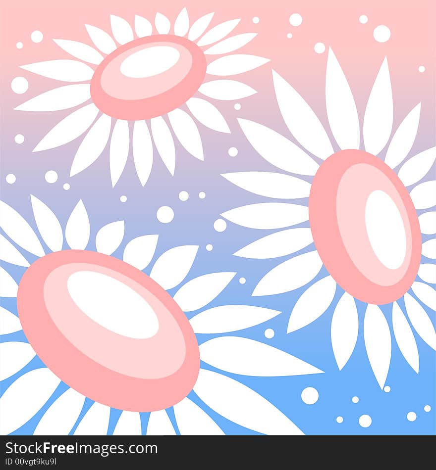 Ornate white spring flowers on a light blue background. Ornate white spring flowers on a light blue background.