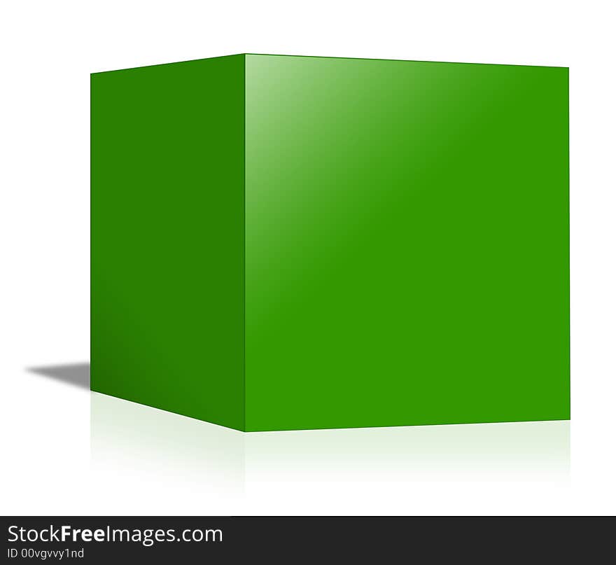 Illustration of a green product box with copy space. Illustration of a green product box with copy space