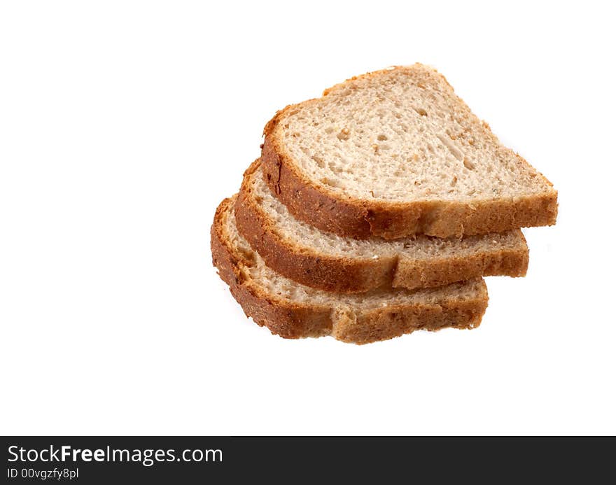 The bread on white background