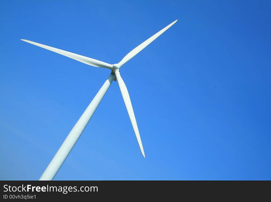 White wind turbine in Bangui, Ilocos Norte, Philippines