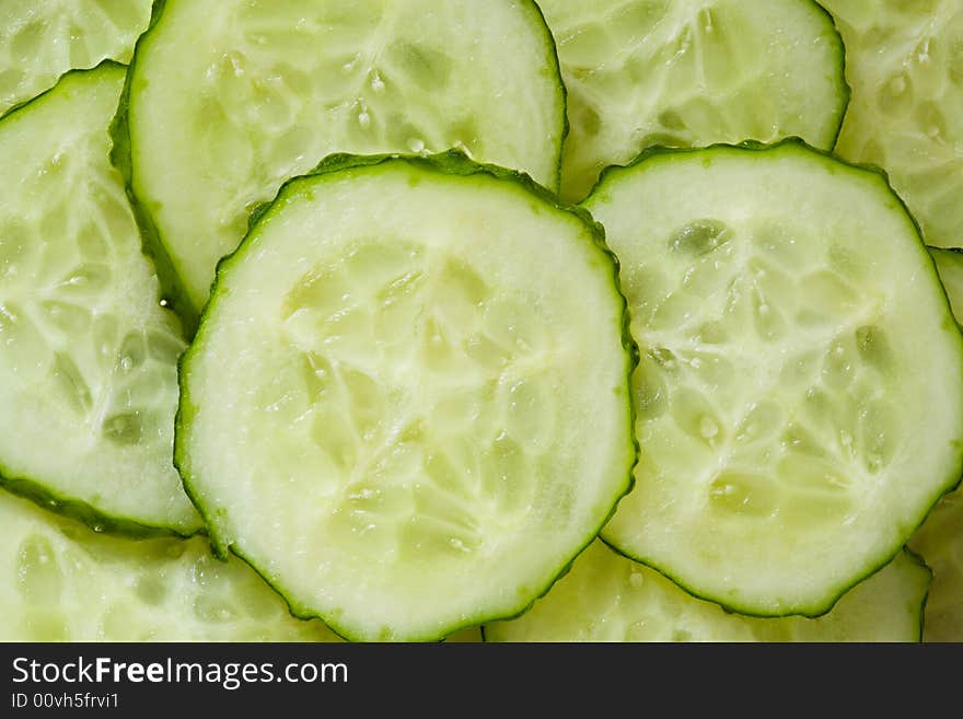 Circles of a fresh cucumber