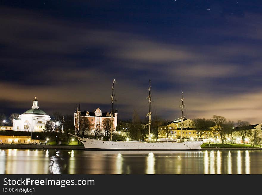 Ship and houses