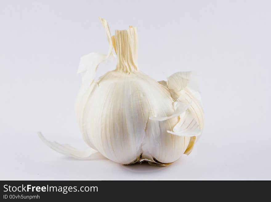 A garlic on a white background