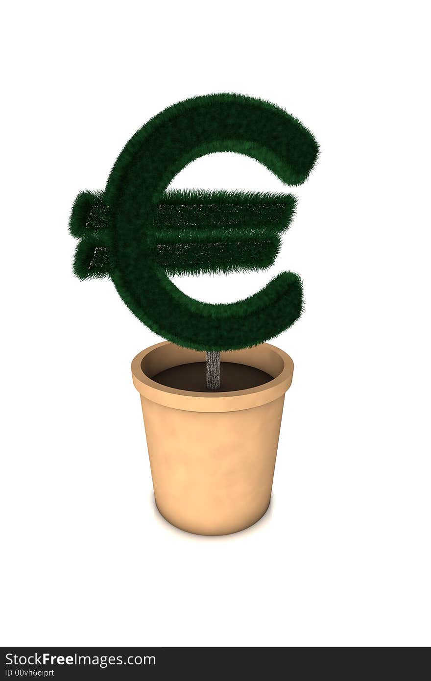 A Euro-Plant. 3d rendering with HDRI lightning. A Euro-Plant. 3d rendering with HDRI lightning.