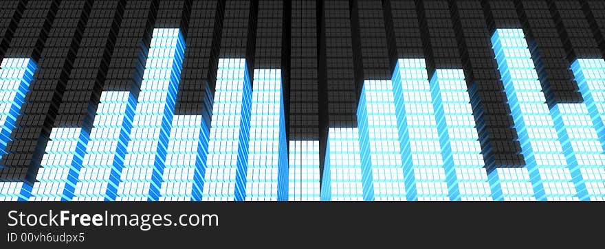 Equalizer, 3d rendering with HDRI lightning