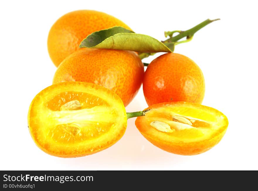 Close Up Of Few Kumquats