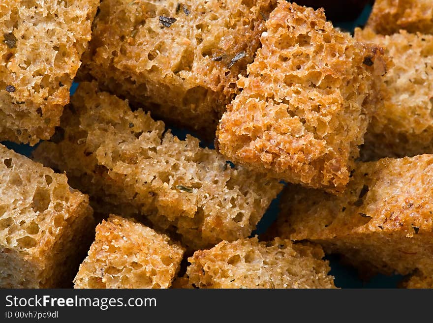 Slices of the roasted bread close up. Slices of the roasted bread close up