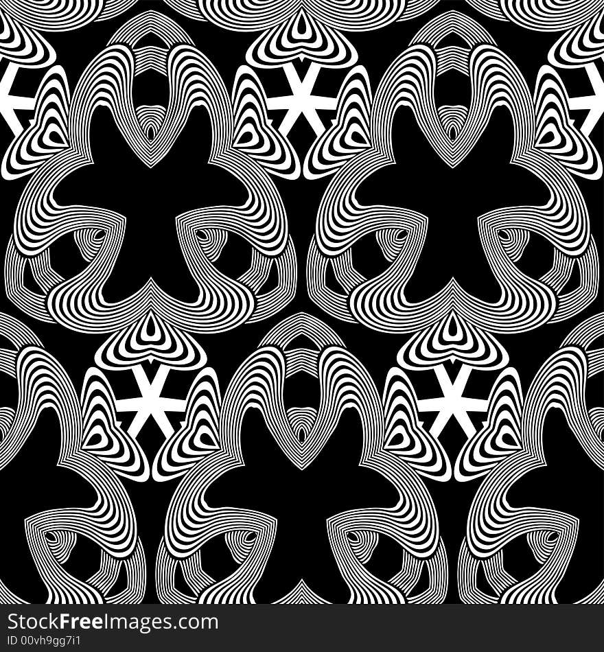 Abstract seamless black-and-white pattern - graphic illustration. Abstract seamless black-and-white pattern - graphic illustration